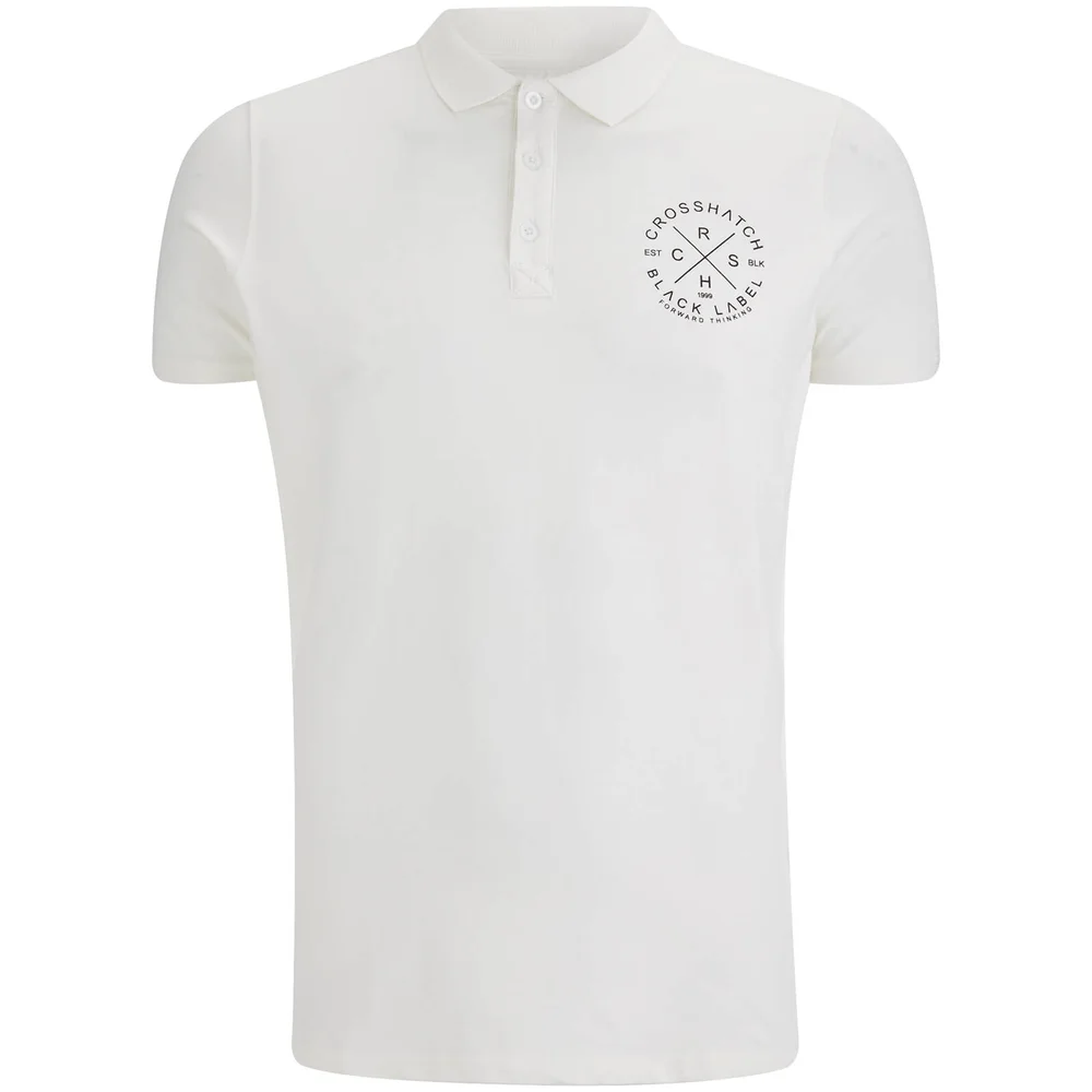 Polo Homme Homme Crosshatch "Cultize" - Blanc - S - Pierre Image 1