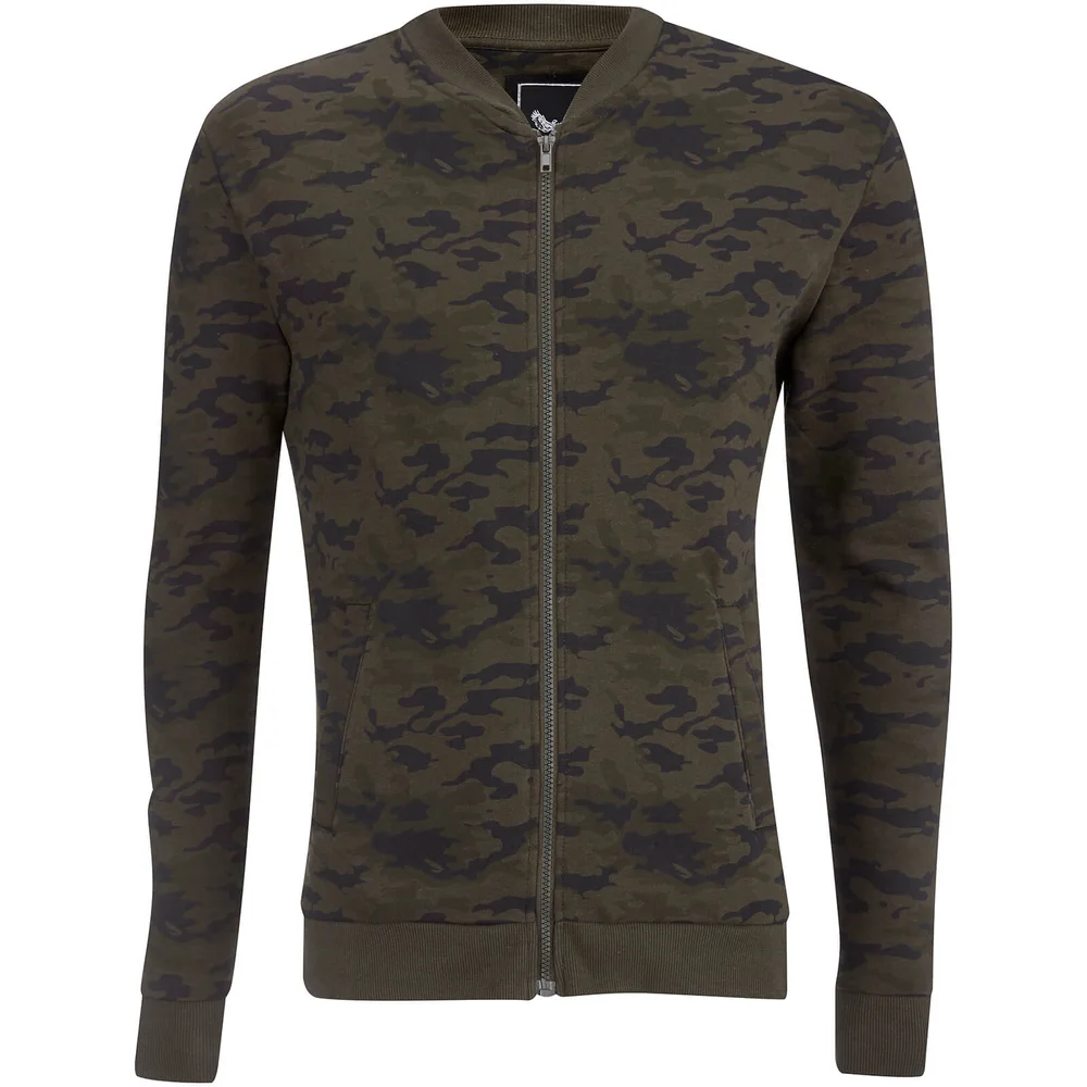 Blouson Bomber Brave Soul pour Homme Jersey Camo -Kaki - S - Vert Citron Image 1