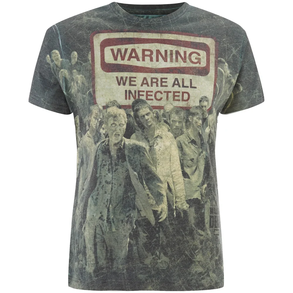 T-Shirt Homme The Walking Dead Warning Sublimation - Noir - S - Noir Image 1