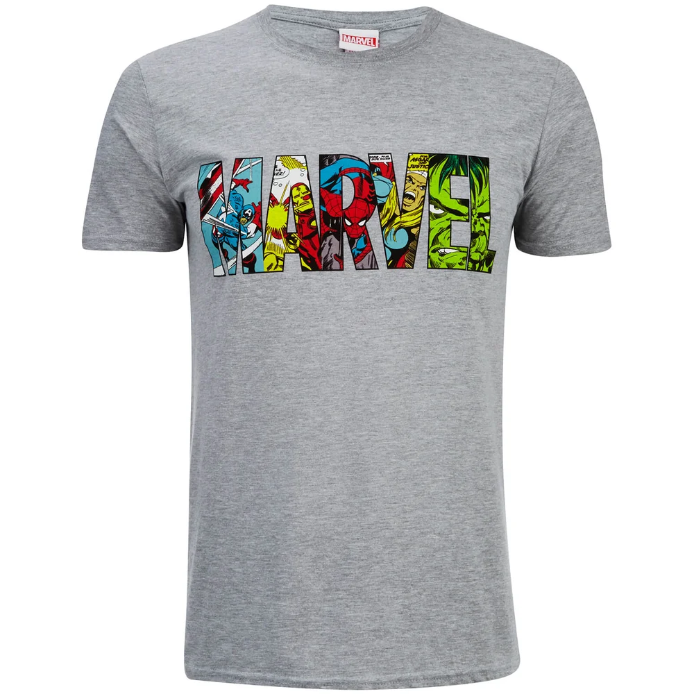 T-shirt Homme Marvel Logo Comic Strip - Gris - S - Gris Image 1