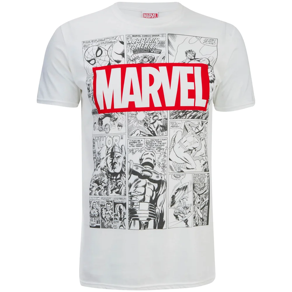 T-Shirt Homme Marvel Mono Comic - Blanc - S - Blanc Image 1