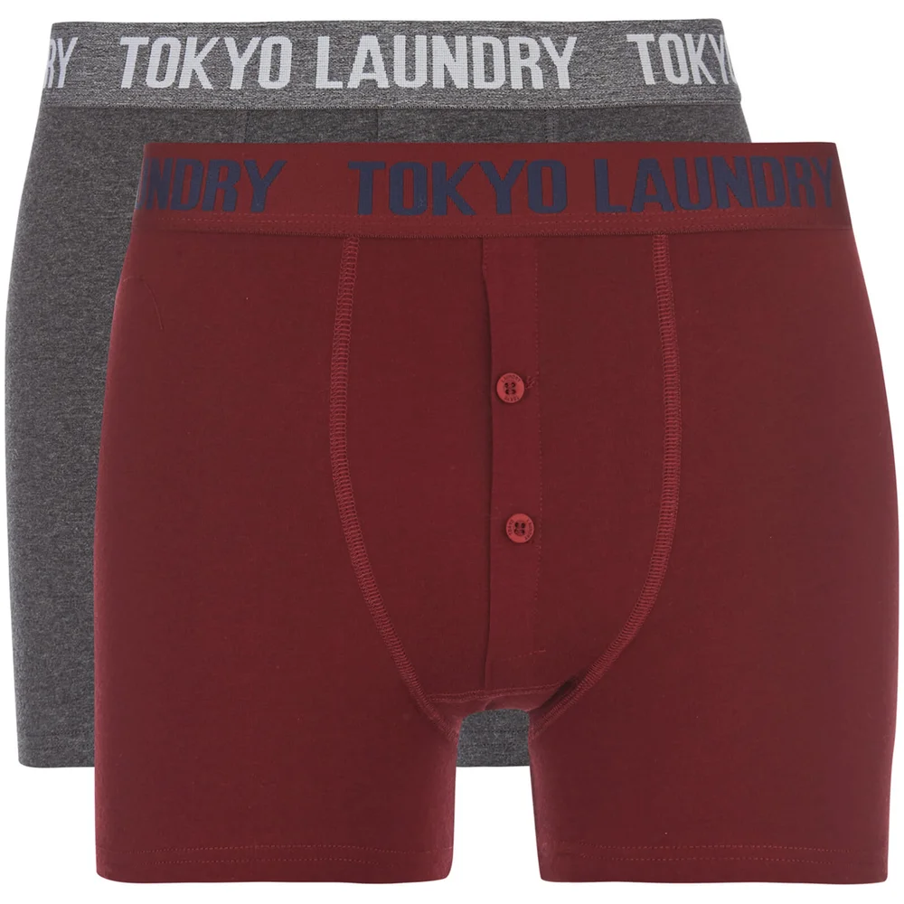 Lot de 2 Boxers Tokyo Laundry Coomer -Rouge/Gris Chiné - S - Red/Grey Image 1