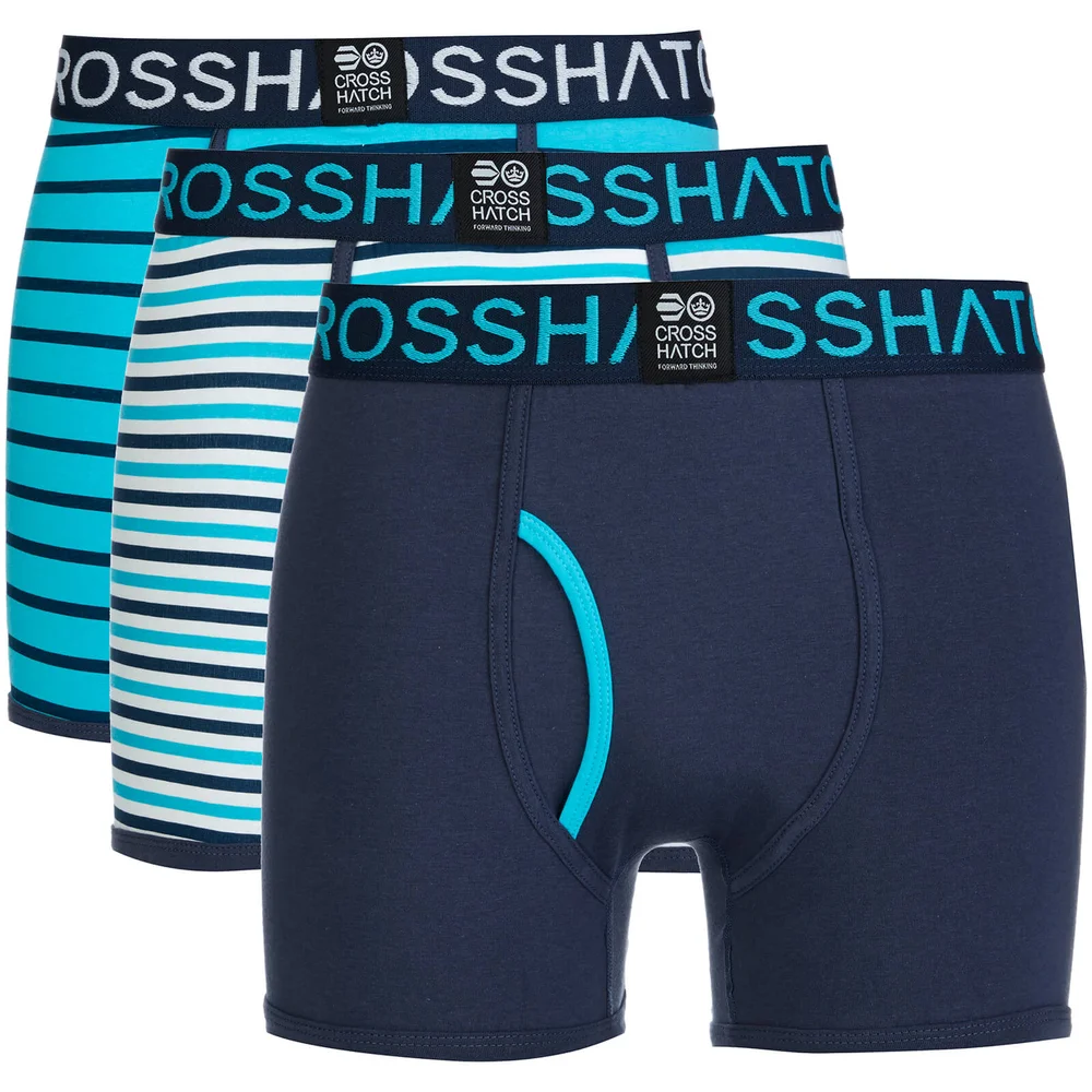 Lot de 3 Boxers Crosshatch -Bleu - S - Bleu Image 1