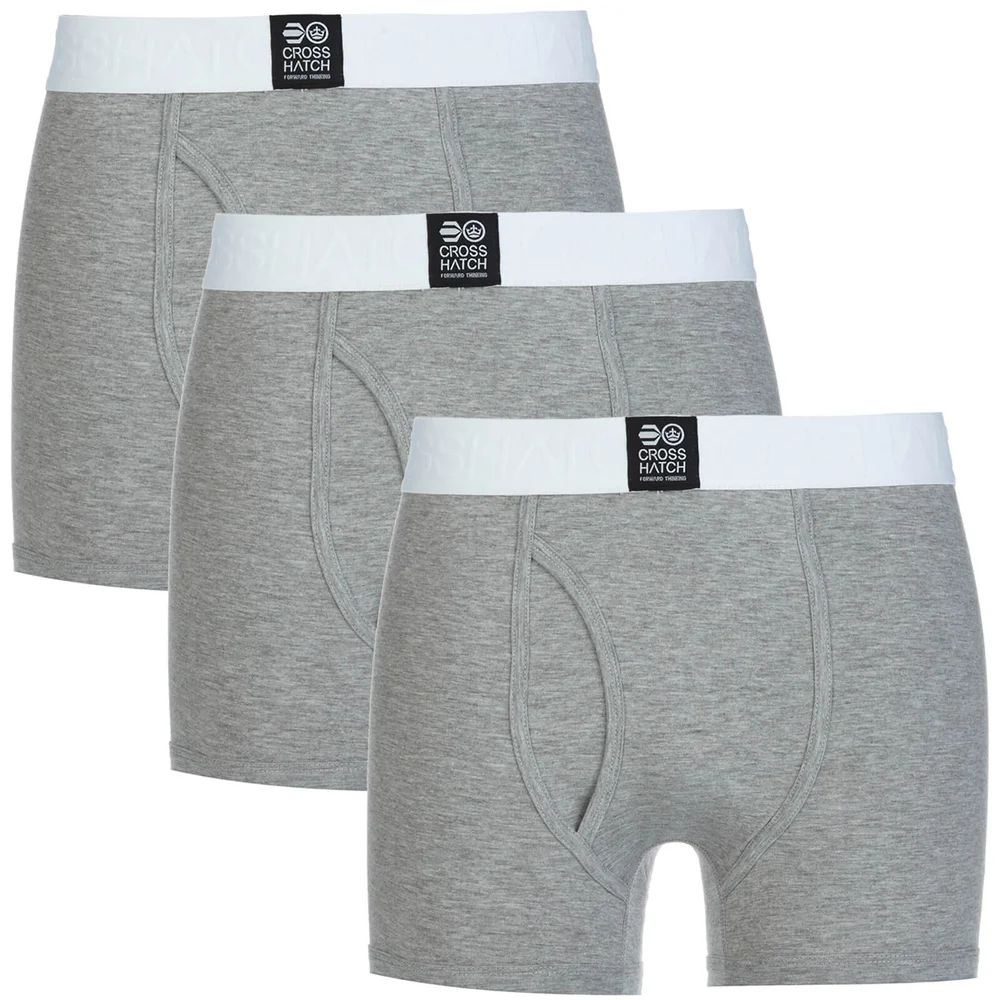 Lot de 3 Boxers Crosshatch pour Homme - Gris - S - Gris Image 1