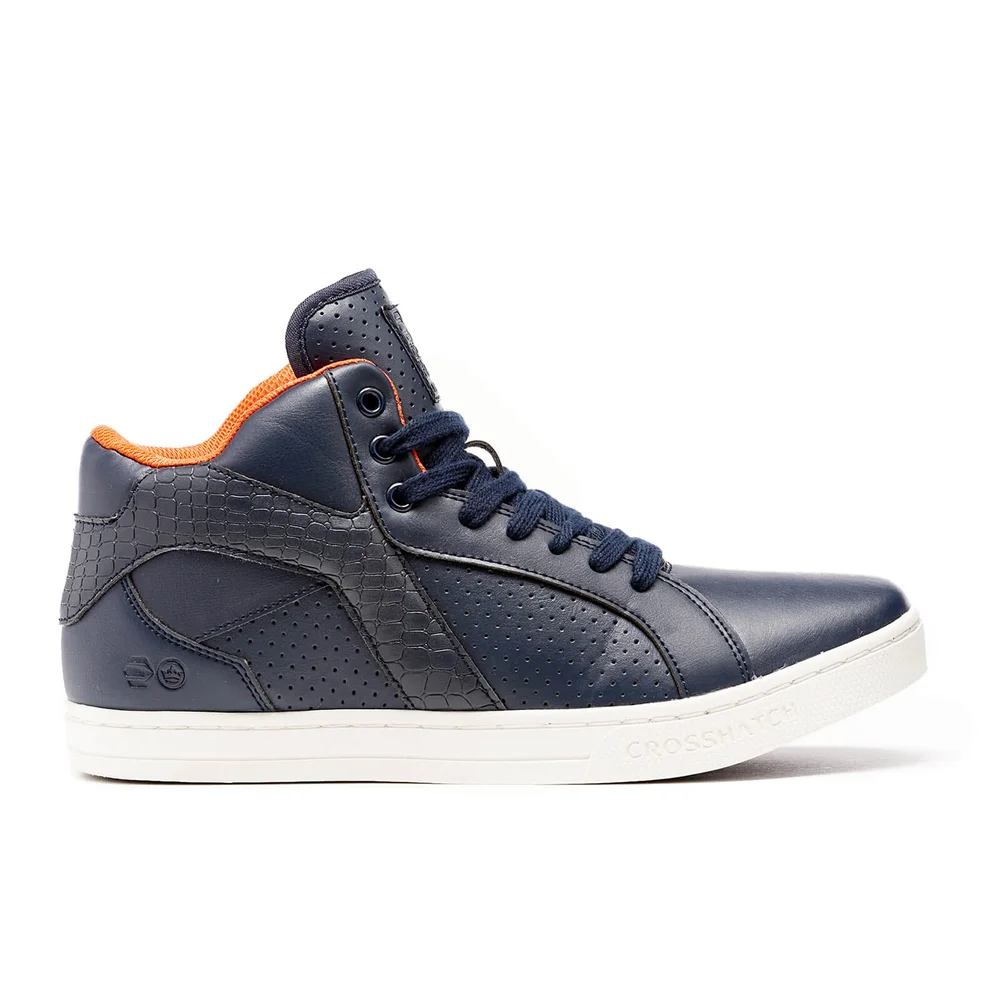 Baskets Hautes Berkane Crosshatch -Bleu Marine - UK 7 - Navy Image 1