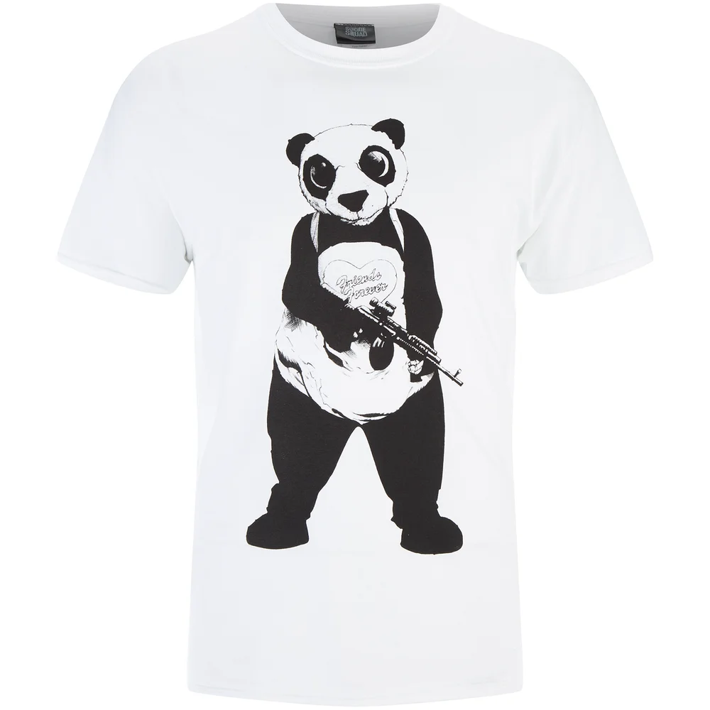 T-Shirt Homme DC Comics Suicide Squad Panda - Blanc - S - Noir Image 1