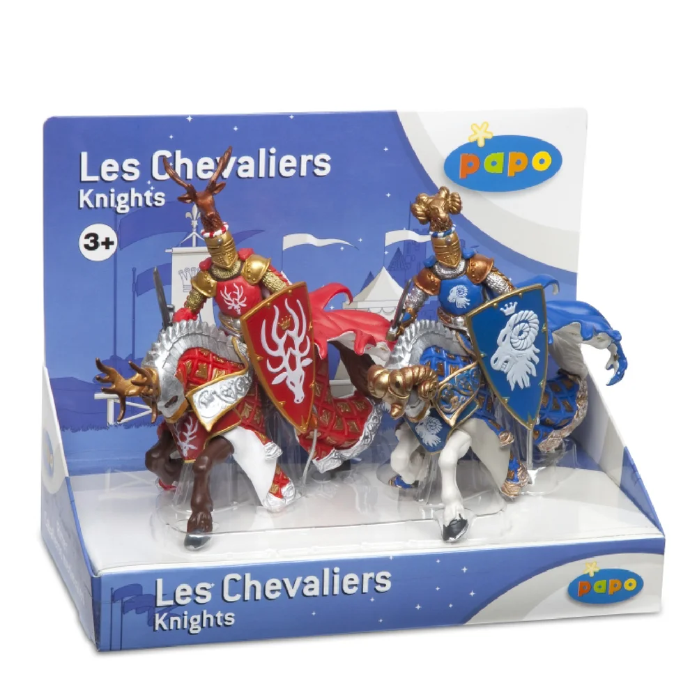 Boîte Présentoir Maître des Armes Cimier Cerf et Bélier -Le Monde Médiéval -Papo Image 1