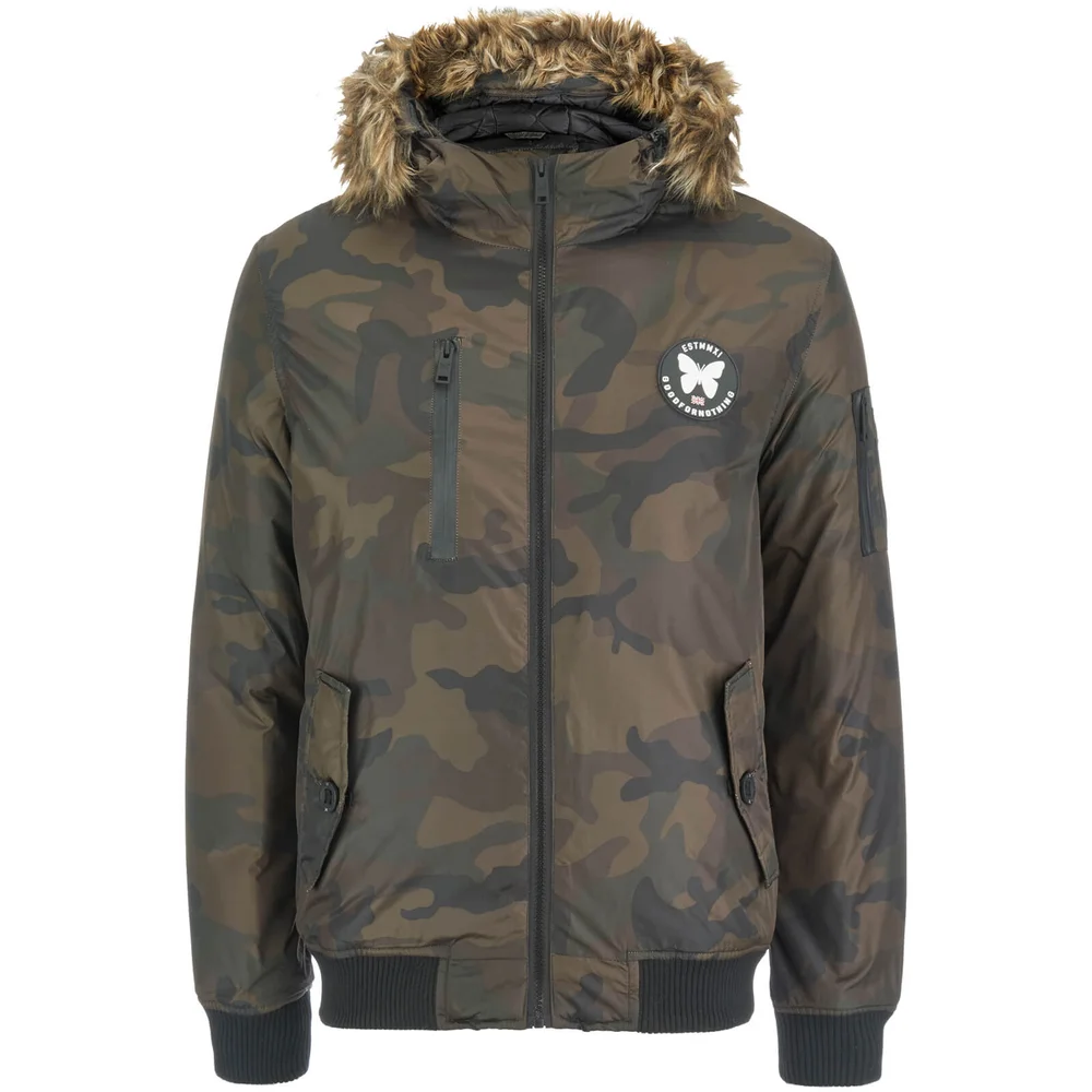 Blouson Bomber Good For Nothing pour Homme Alaska -Camo - M - Vert Citron Image 1