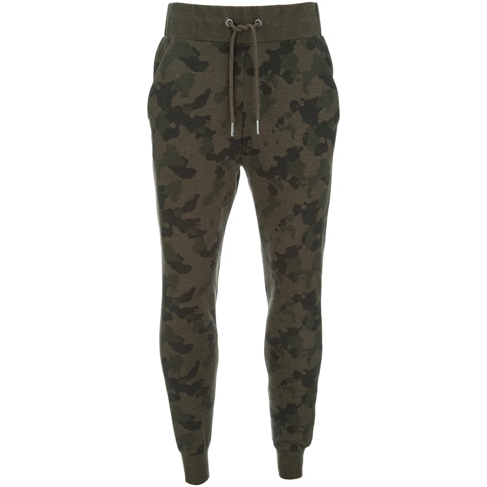 Threadbare Men's Felton Camo Sweatpants - Khaki - S - Vert Citron Image 1