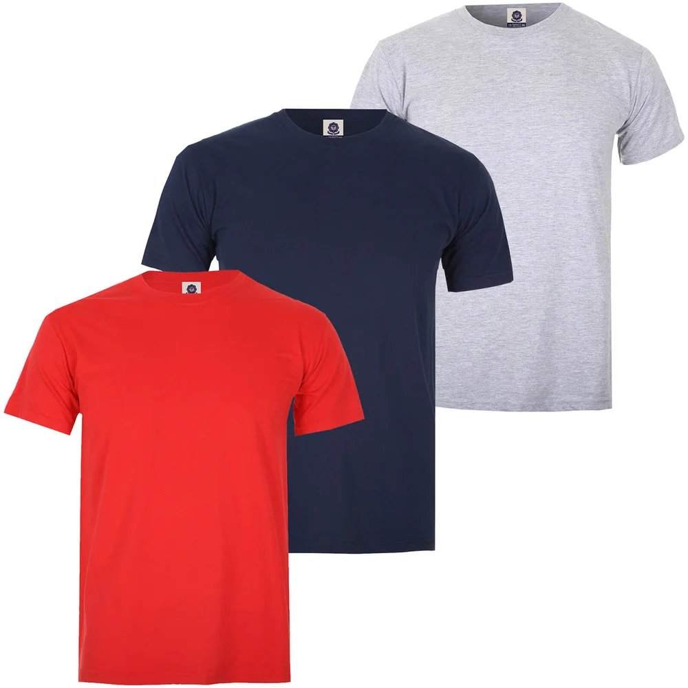 Lot de 3 T -Shirts Varsity Team Players -Rouge/Gris/Marine - S - Red/Grey/Blue Image 1