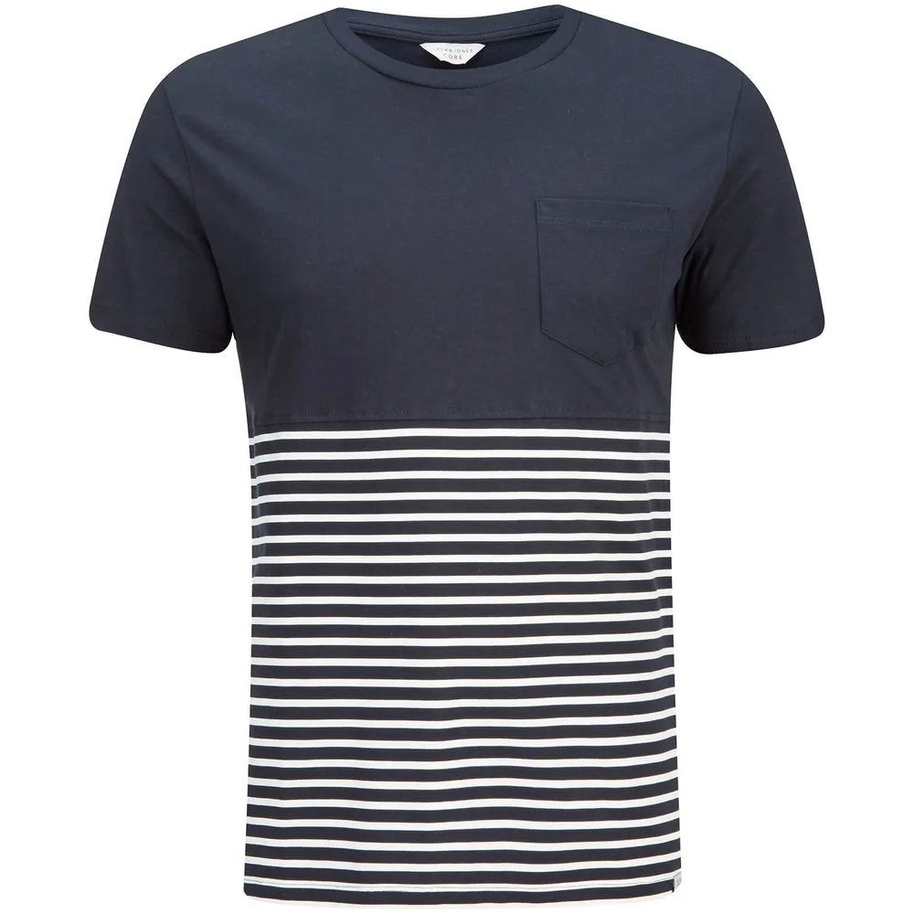 T-Shirt Jack & Jones Homme Originals Wise -Bleu Marine - S - Noir Image 1