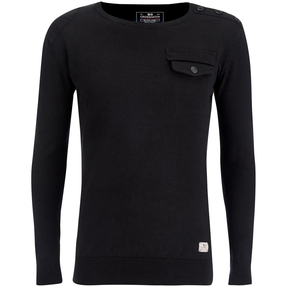 Pull Crosshatch pour Homme Barrowell -Noir - S - Noir Image 1