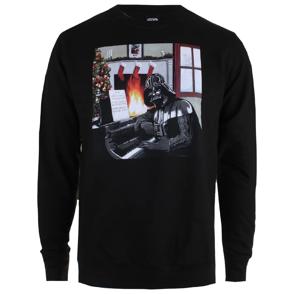 Sweatshirt pour Homme -Star Wars- Dark Vador au Piano-Noir - S - Noir Image 1