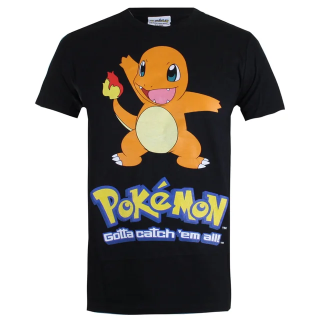 T-Shirt Homme Pokémon Salamèche - Noir