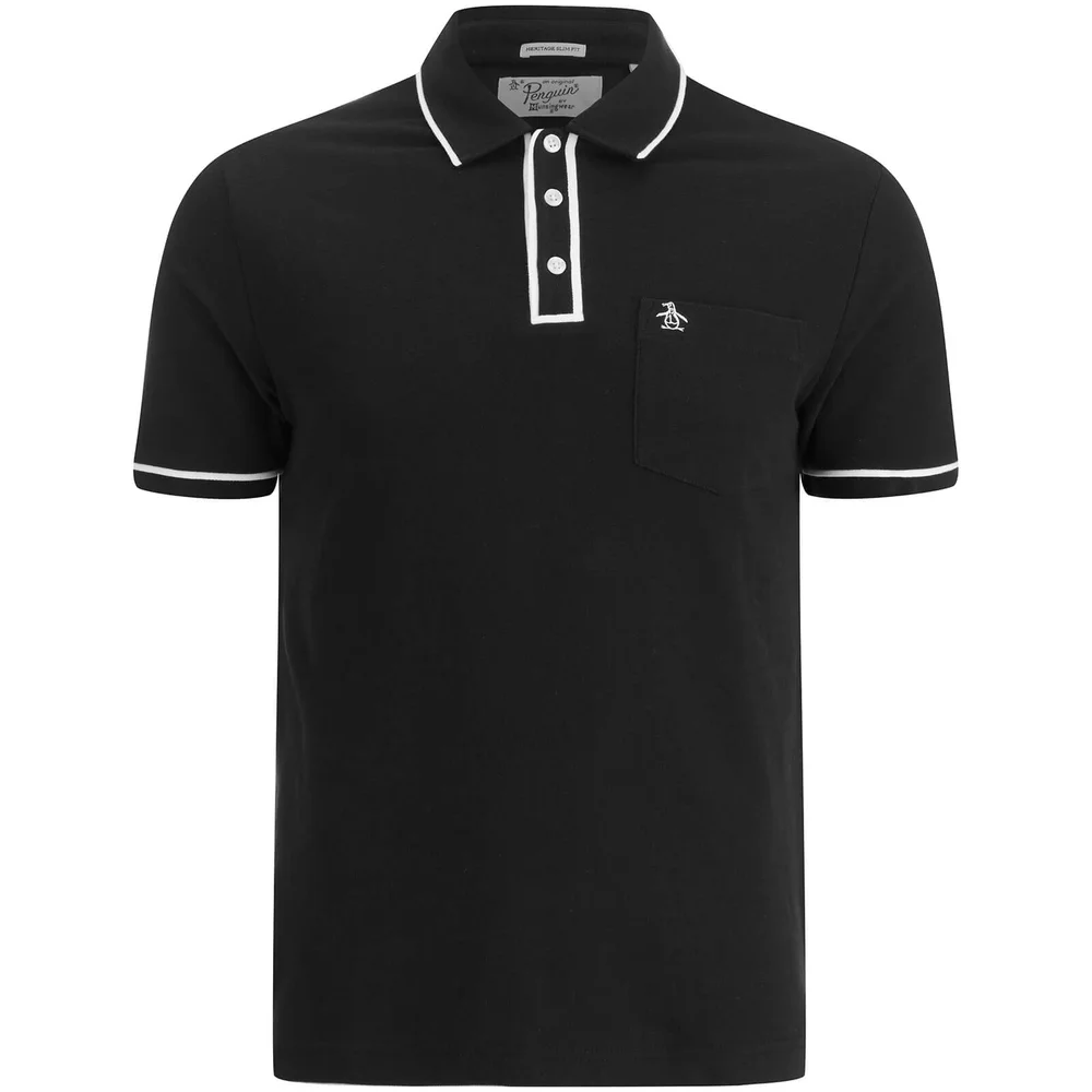 Polo Original Penguin pour Homme Earl Tipped -Noir - S - Noir Image 1