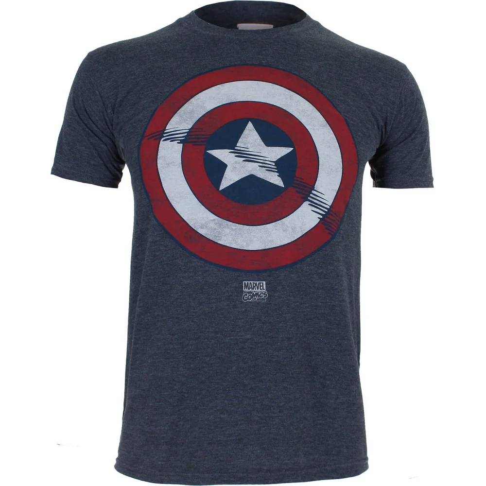 T-shirt Enfant Marvel Captain America Bouclier - Bleu Marine - 7-8 ans - Navy Image 1