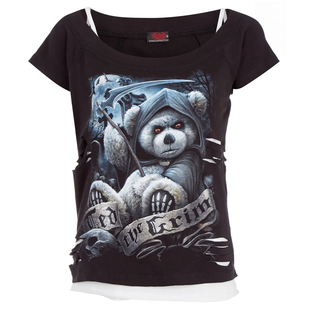 Haut Femme Ted The Grim Spiral - Noir / Blanc - XL Image 1
