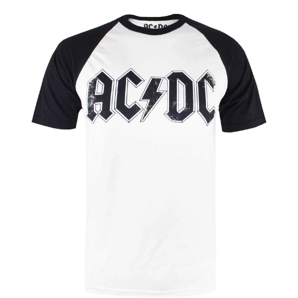 T-shirt Homme AC/DC Logo Raglan - Blanc/Noir - S Image 1