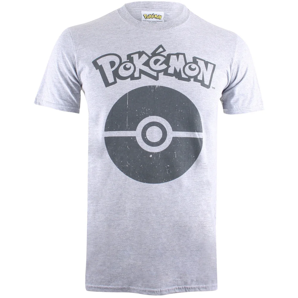 T-Shirt Homme Pokémon Pokéball Symbol - Gris Chiné - S Image 1
