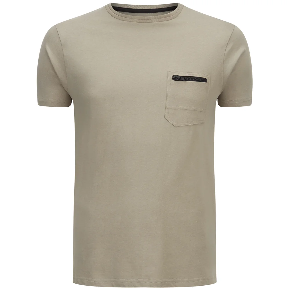 T-Shirt Homme Faustian Zip Brave Soul -Beige - S - Beige Image 1