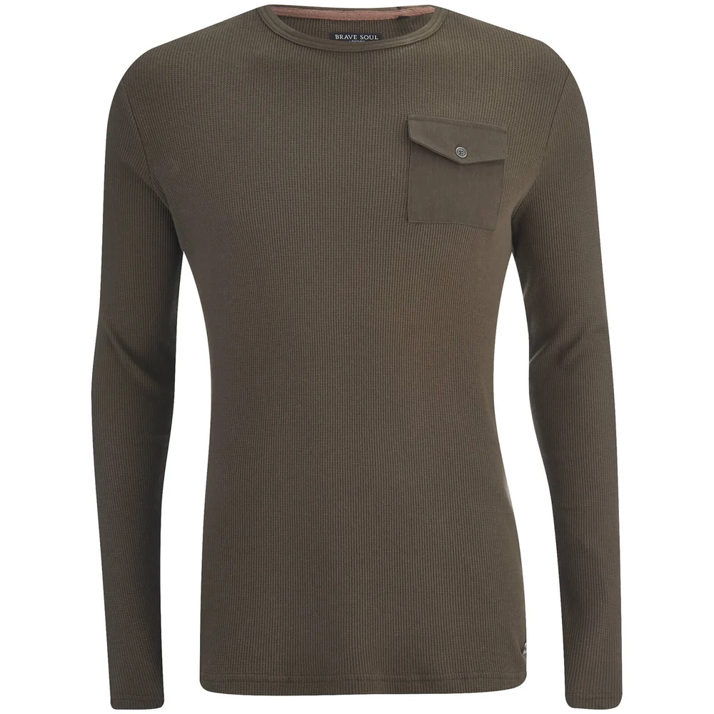 T-Shirt Manches Longues Radar Brave Soul -Kaki - S - Vert Citron Image 1