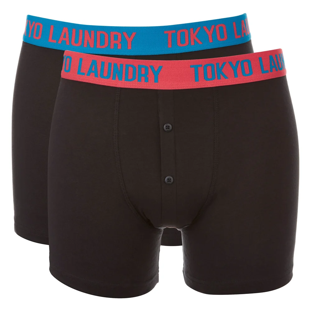 Lot de 2 Boxers Harden Tokyo Laundry - Noir / Bleu / Rouge - S - Noir Image 1