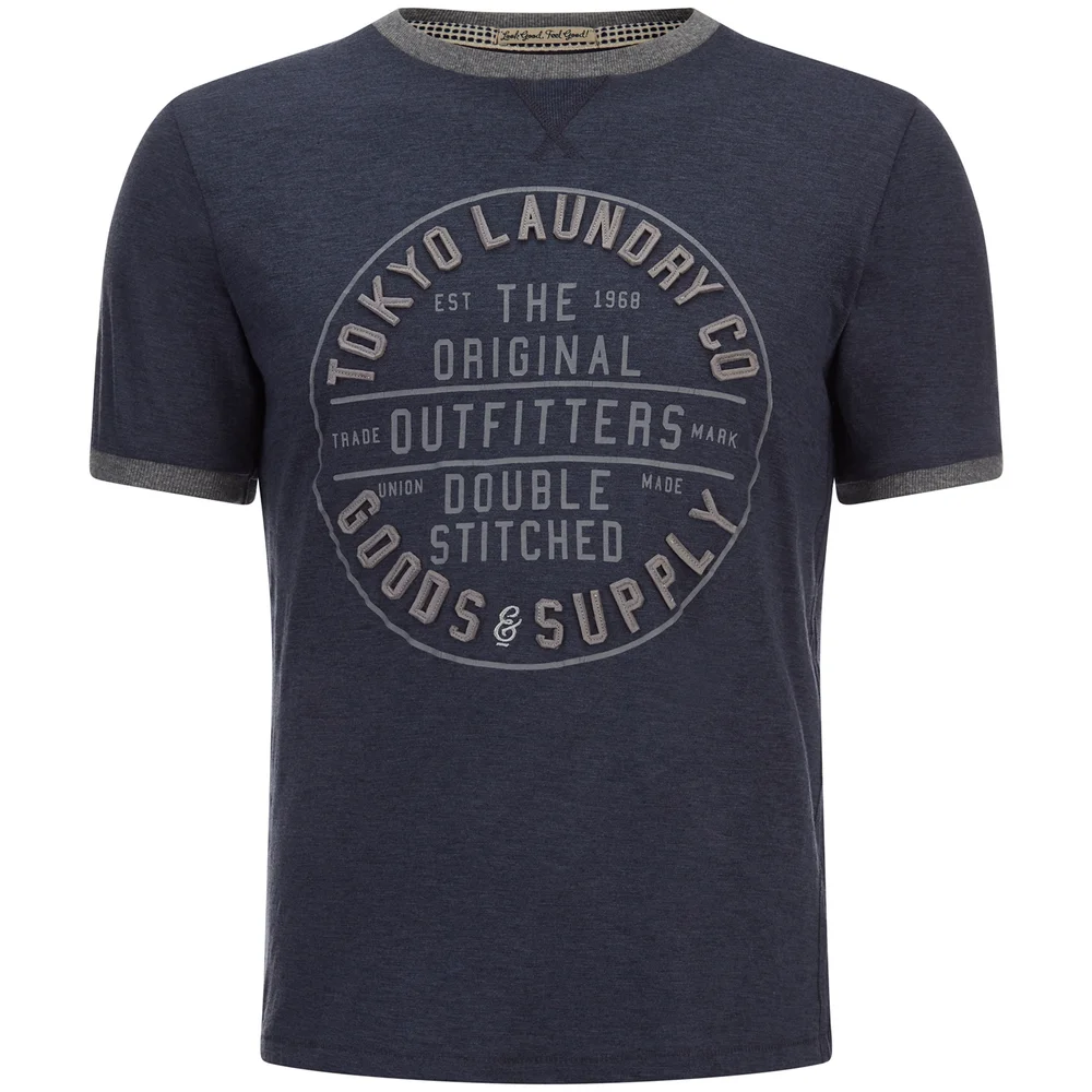 T-Shirt Homme Double Stitched Tokyo Laundry -Bleu Chiné - S - Bleu Image 1