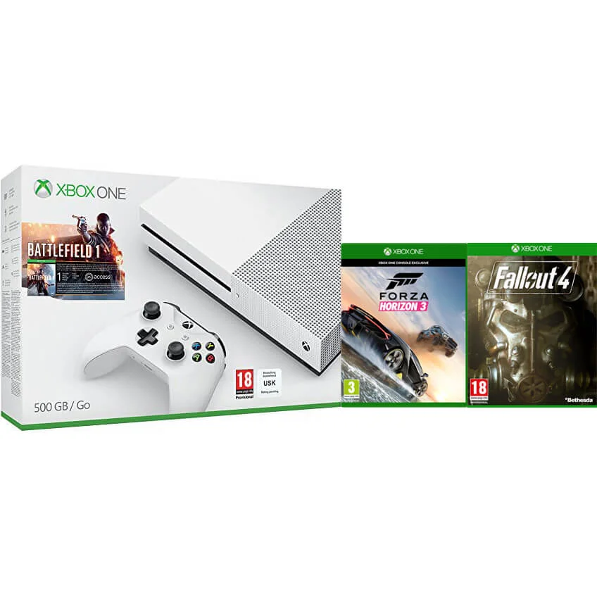 Xbox One S 500GB with Battlefield 1, Forza Horizon 3 & Fallout 4 Image 1