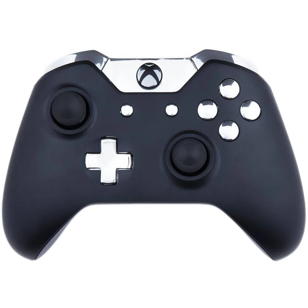 Manette Custom Xbox One - Édition Noir Mat et Chrome Argenté Image 1