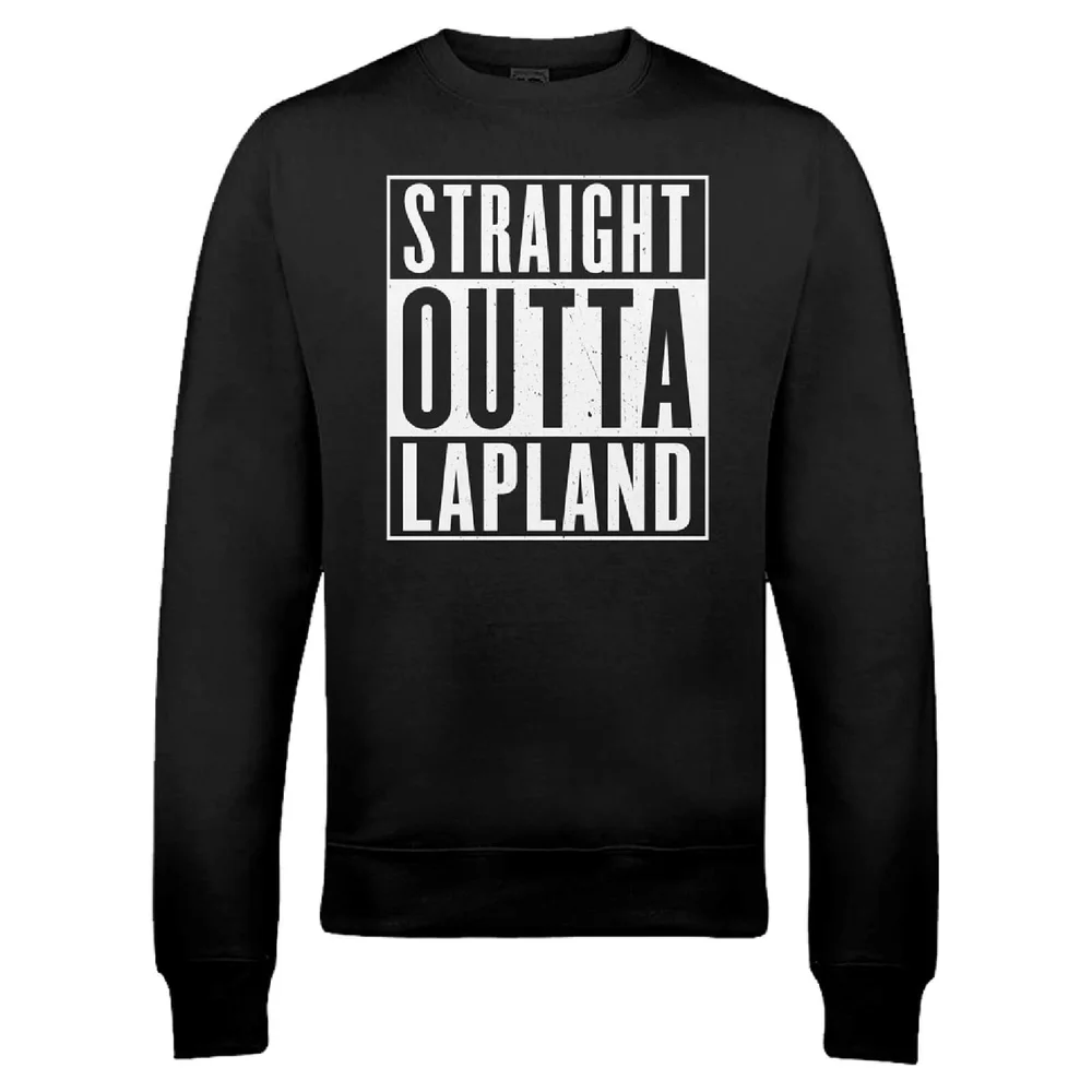 Pull de Noël Homme Straight Outta Lapland - Noir - S Image 1