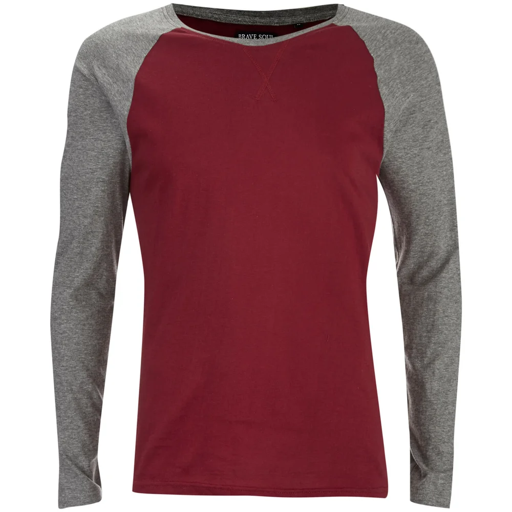 T-Shirt Osbourne Manches Longues Raglan Brave Soul -Bordeaux - S Image 1