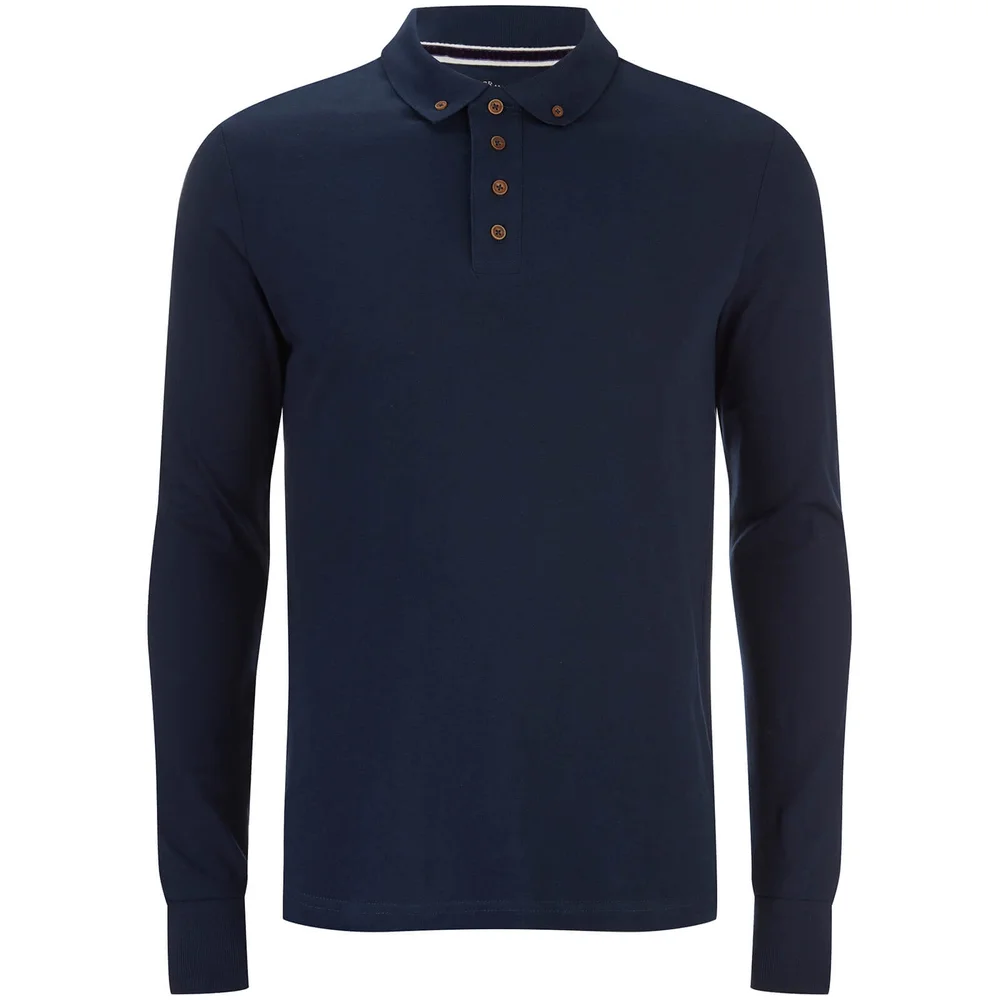 Polo à Manches Longues Lincoln - Homme Threadbare - Bleu Océan - S - Bleu Image 1