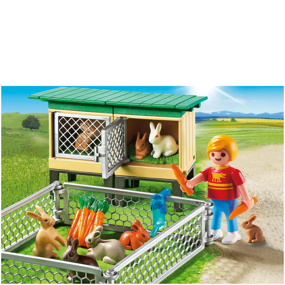 Enfant avec enclos à lapins et clapier-Playmobil (6140) Image 1