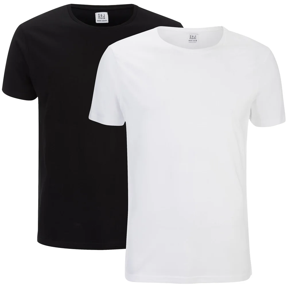 Lot de 2 T-Shirts Hommes Purlin Smith & Jones - Noir/Blanc - S - Black/White Image 1
