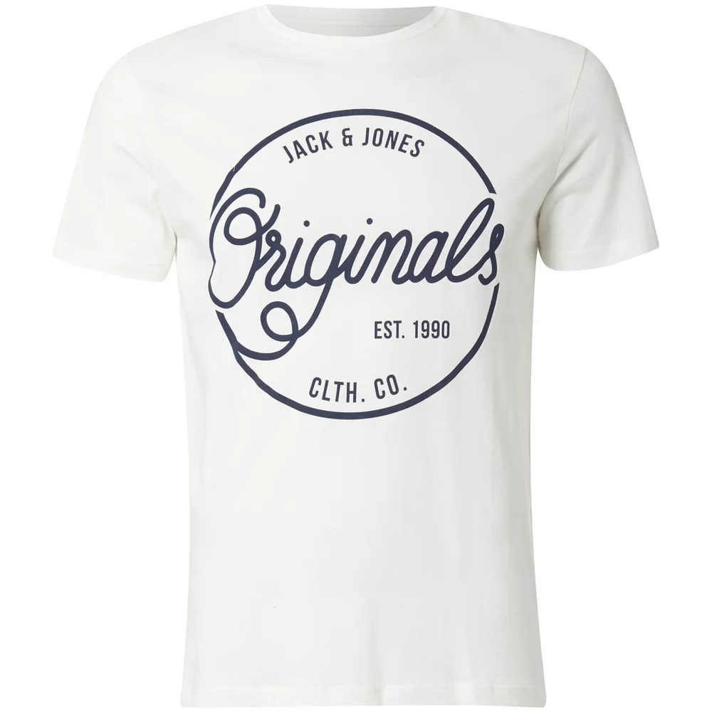 T-Shirt Homme Originals Swell Logo Jack & Jones - Blanc Cassé - S - Blanc Image 1
