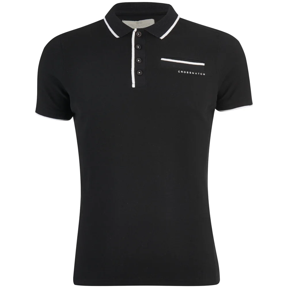 Polo Homme Pinback Arm Crosshatch - Noir - S - Noir Image 1