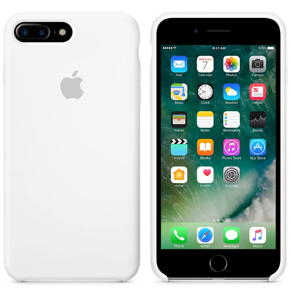 Étui en Silicone pour iPhone 7 Plus -Blanc Image 1
