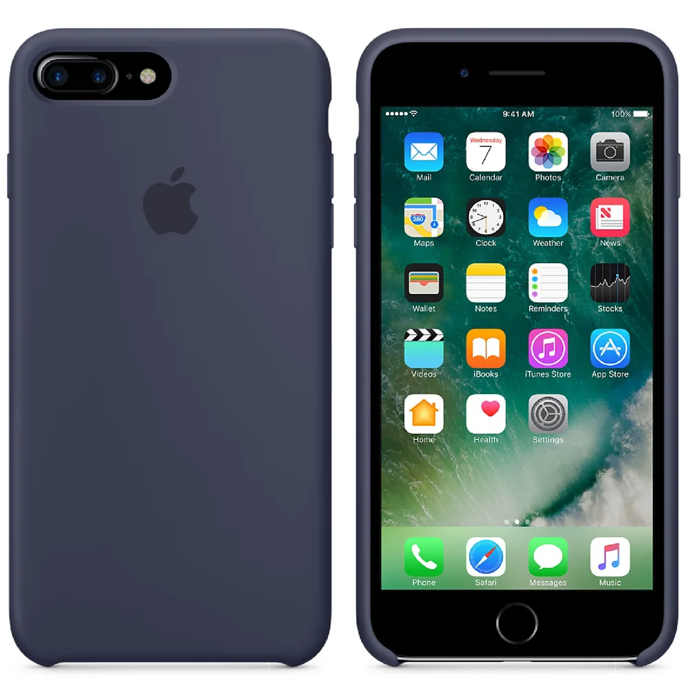 Étui en Silicone pour iPhone 7 Plus -Bleu Nuit Image 1