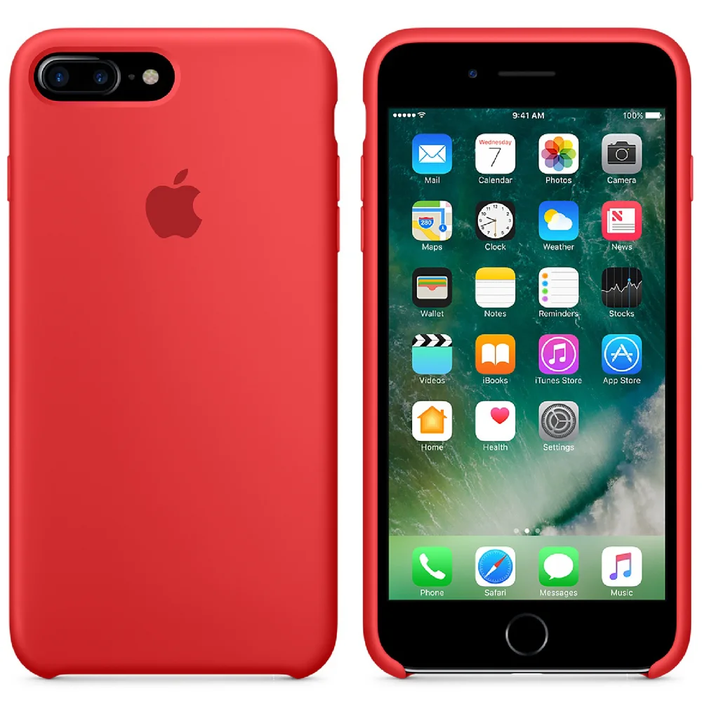 Étui en Silicone pour iPhone 7 Plus -Rouge Image 1