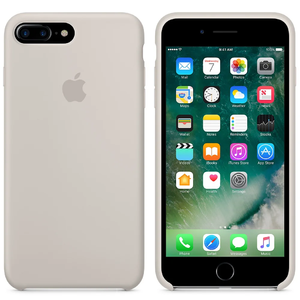 Étui en Silicone pour iPhone 7 Plus -Gris Beige Image 1