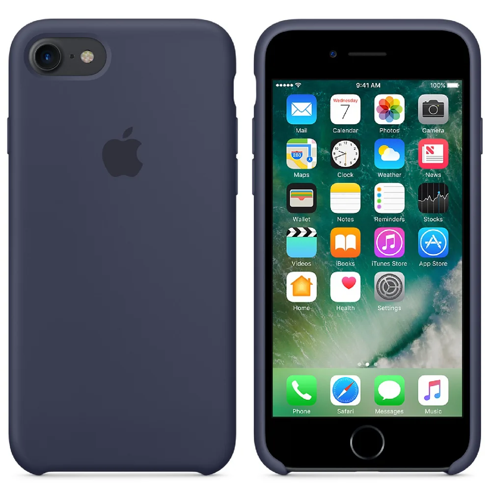 Étui en Silicone pour iPhone 7 -Bleu Nuit Image 1