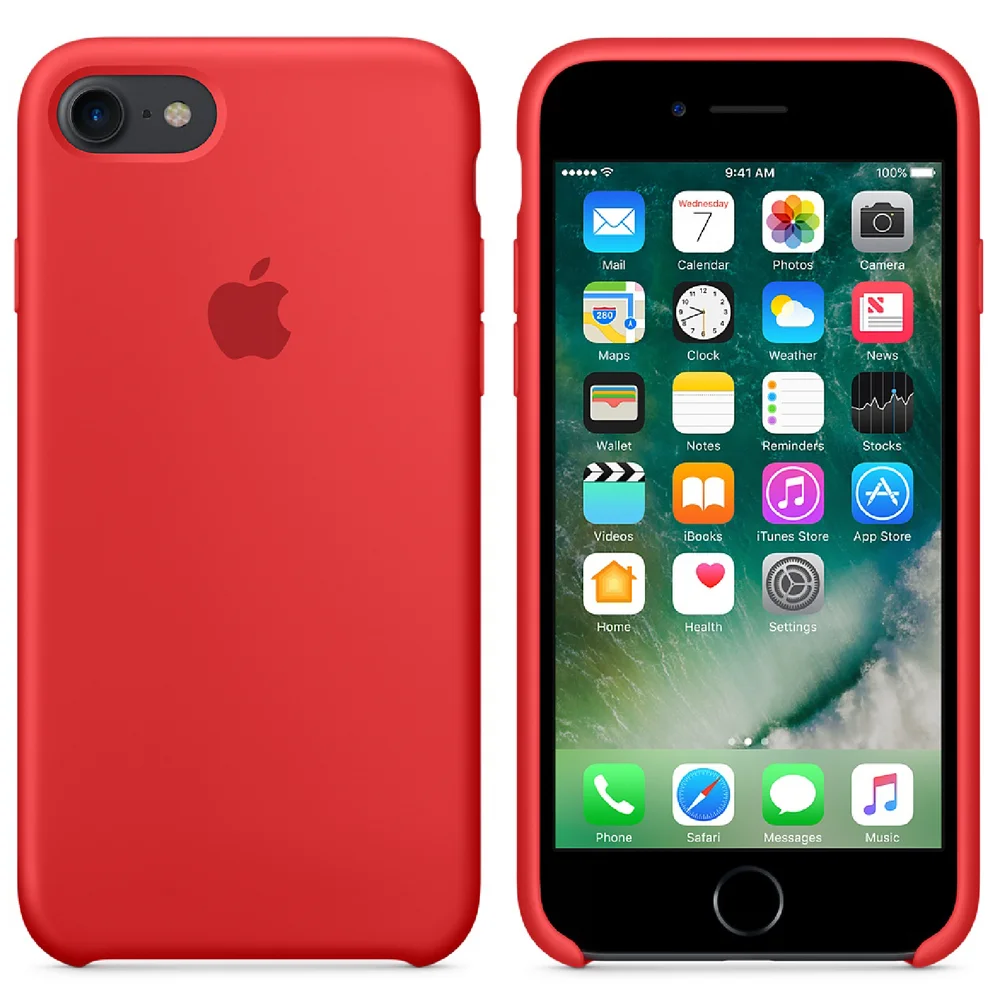Étui en Silicone pour iPhone 7 -Rouge Image 1