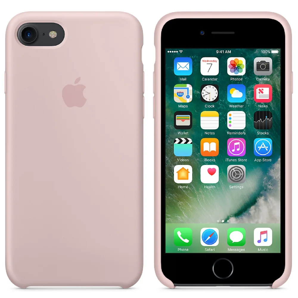 Étui en Silicone pour iPhone 7 -Rose Poudré Image 1
