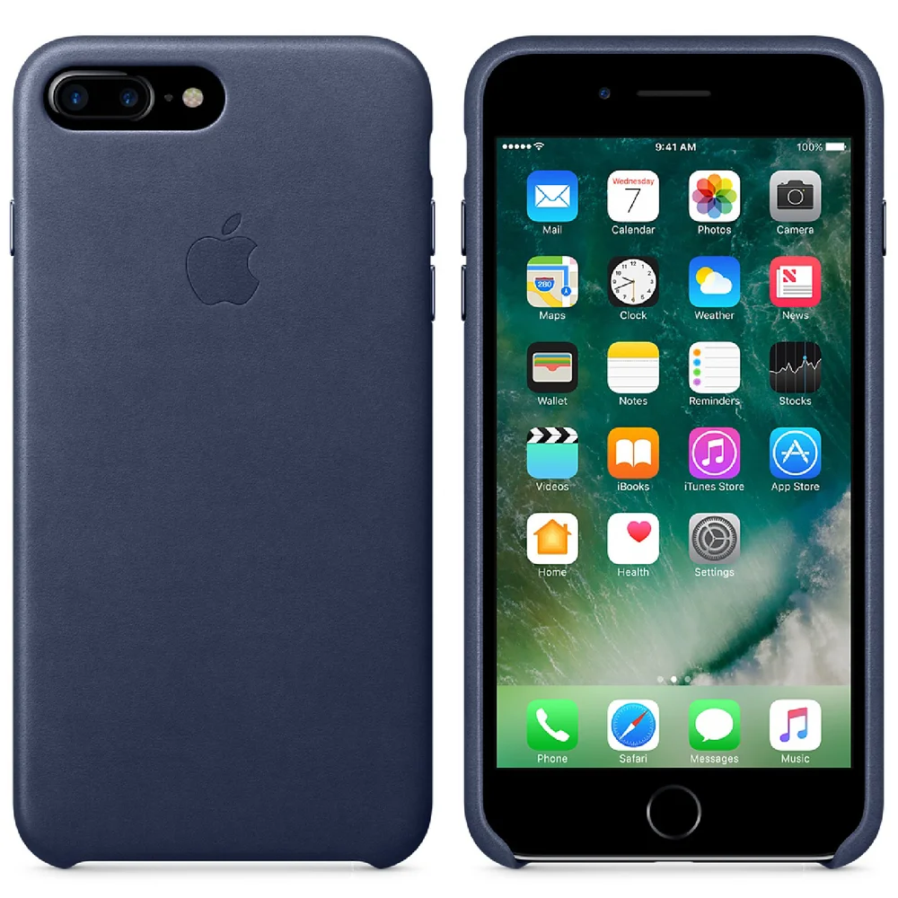 Étui en Cuir pour iPhone 7 Plus -Bleu Nuit Image 1
