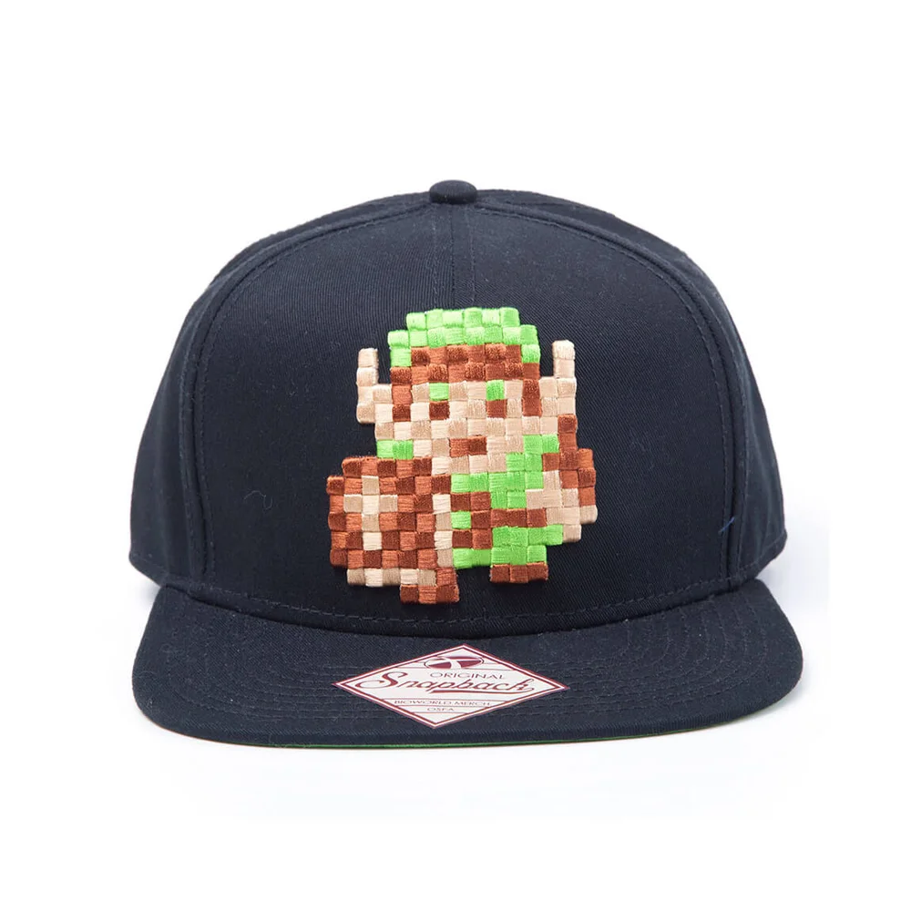 Nintendo The Legend of Zelda Pixel Link 8 Bit Snapback Cap - Black Image 1