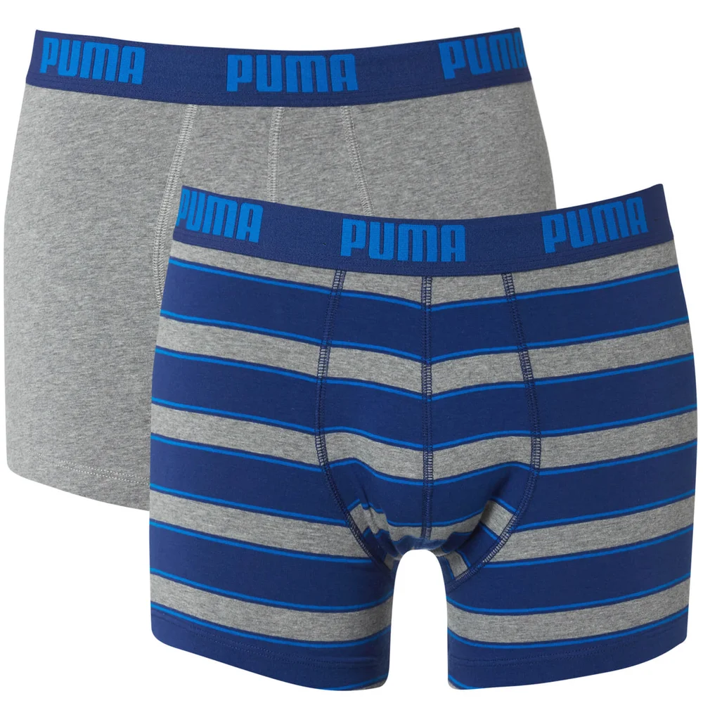 Lot de 2 Boxers Homme Rugby Rayés Puma - Bleu / Gris - S - Blue/Grey Image 1