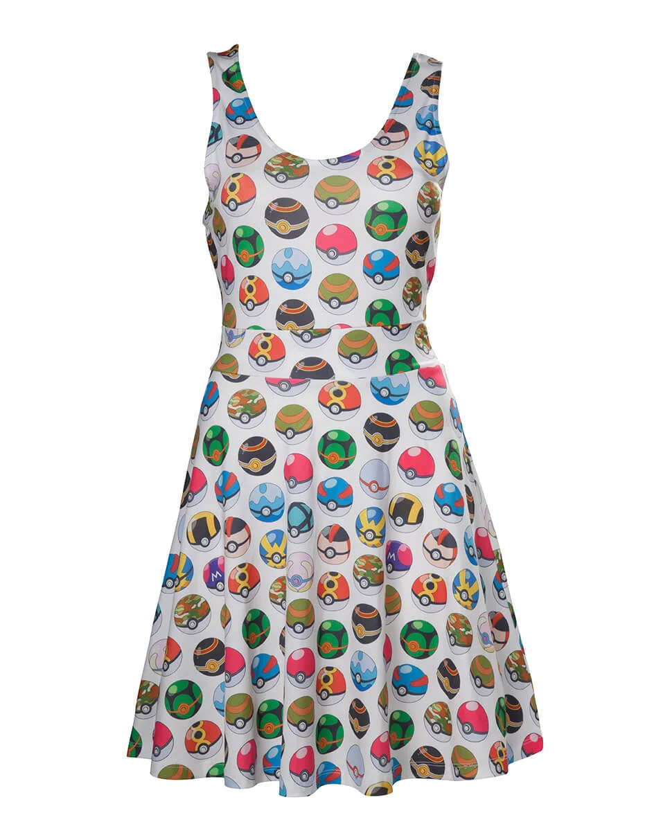 Robe Patineuse Pokémon Pokéballs -Blanc - XS - Blanc Image 1