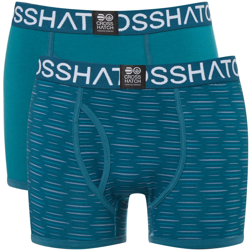 Lot de 2 Boxers Syntho Crosshatch - Bleu Turquoise - S - Vert Citron Image 1