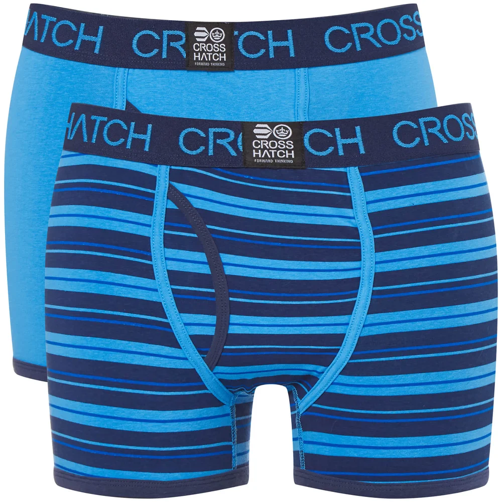 Lot de 2 Boxers Deckster Crosshatch - Bleu Malibu - S - Bleu Image 1