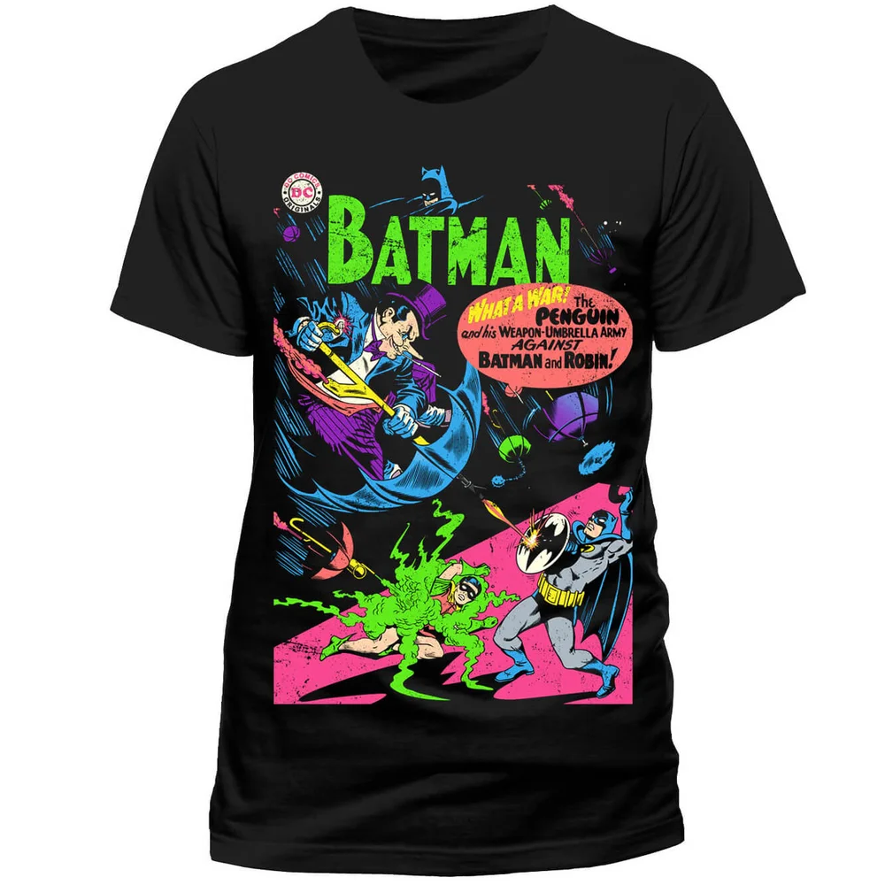 T-Shirt Homme DC Comics Batman Néon Le Pingouin Comic - Noir - S - Noir Image 1